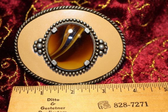 Vintage Gemstone Belt Buckle - image 3