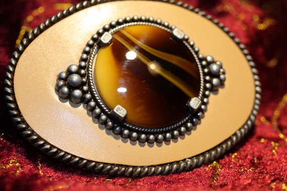 Vintage Catseye Gemstone Belt Buckle - Etsy display picture 3