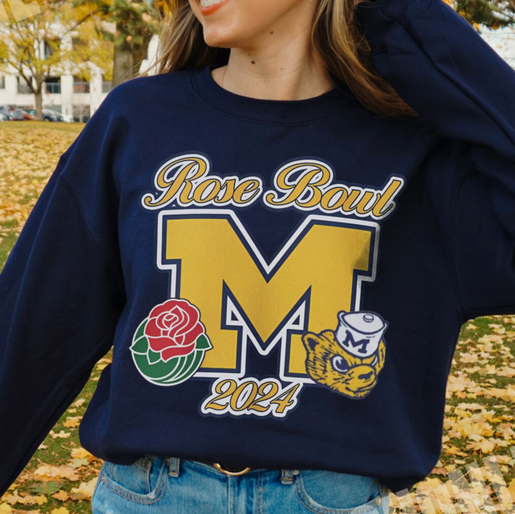 2024 Michigan Rose Bowl Shoulder Patch Png, 2024 Michigan Rose Bowl ...