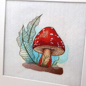 Mushroom Machine Embroidery Design. Embroidery pattern home and clothing decor, embroidery motif forest gardern embroidery