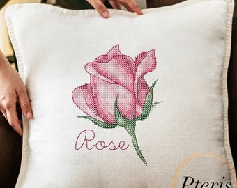 Rose Cross Stitch Machine Embroidery Design (Digital Download)