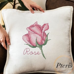 Rose cross stitch machine embroidery file, Spring easter Embroidery Design. Embroidery pattern embroidery motif, garden embroidery