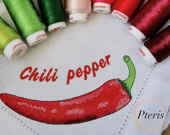 Chili pepper machine embroidery design digital embroidery pattern home and clothing decor embroidery motif vegetable design embroidery