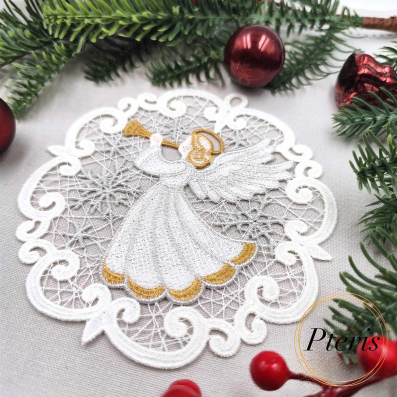 FSL Angel Machine Embroidery Design, Free Standing Lace Christmas ...