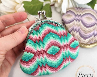 Bargello purse machine embroidery design - In The Hoop- 5x7hoop