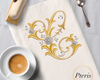 Floral Letter C Embroidery Design: Vintage Wedding Monogram (4x4 and 7x5 Hoop)