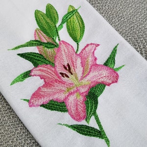 Lily machine embroidery file, Spring Embroidery Design. Embroidery pattern home and clothing decor embroidery motif summer garden embroidery