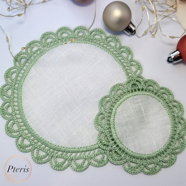 Crochet Lace Coaster ITH Machine Embroidery Designs - In The Hoop (ITH) Cocktail Napkin Set of 5 Sizes for Elegant Home Decor and Gifts