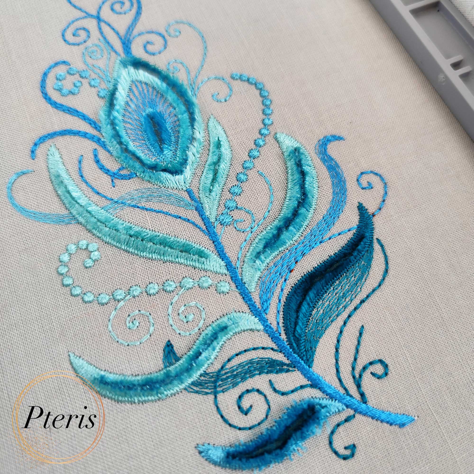 Feather Chenille Embroidery Design: Fringed Fluffy Texture (digital ...