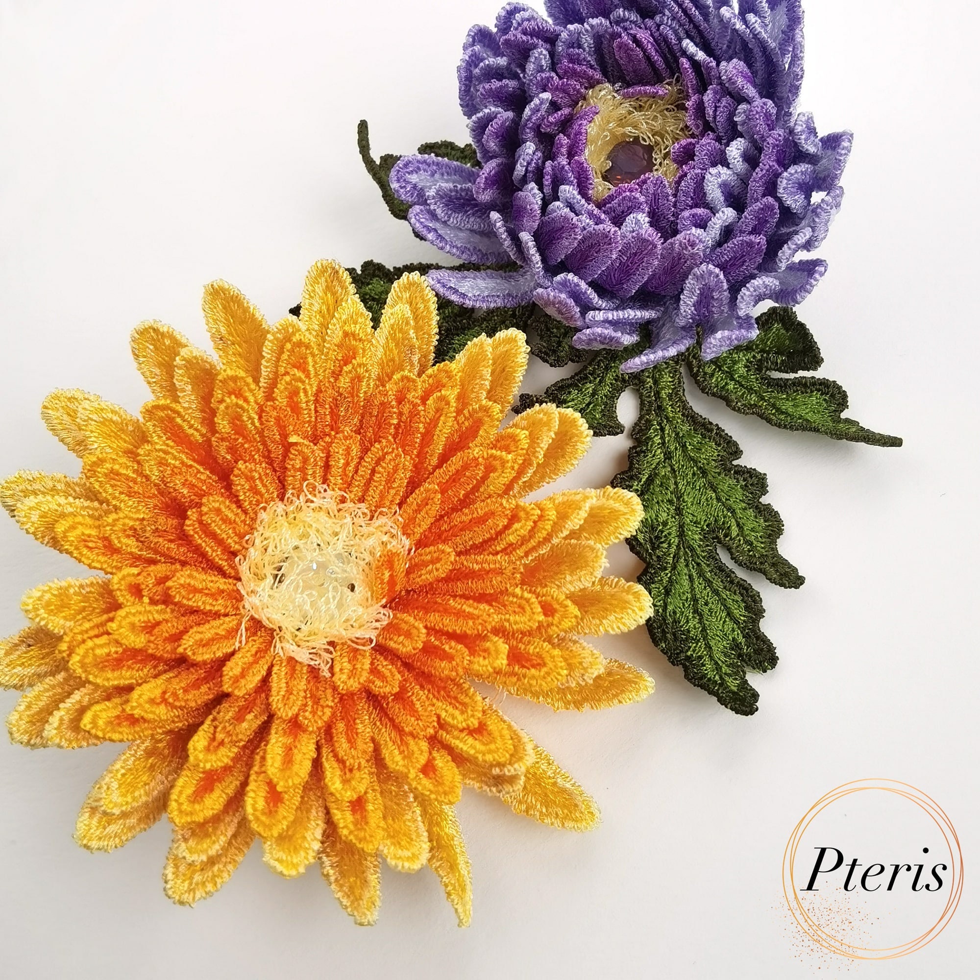 Chrysanthemum Machine Embroidery Design 3D Flower for Making