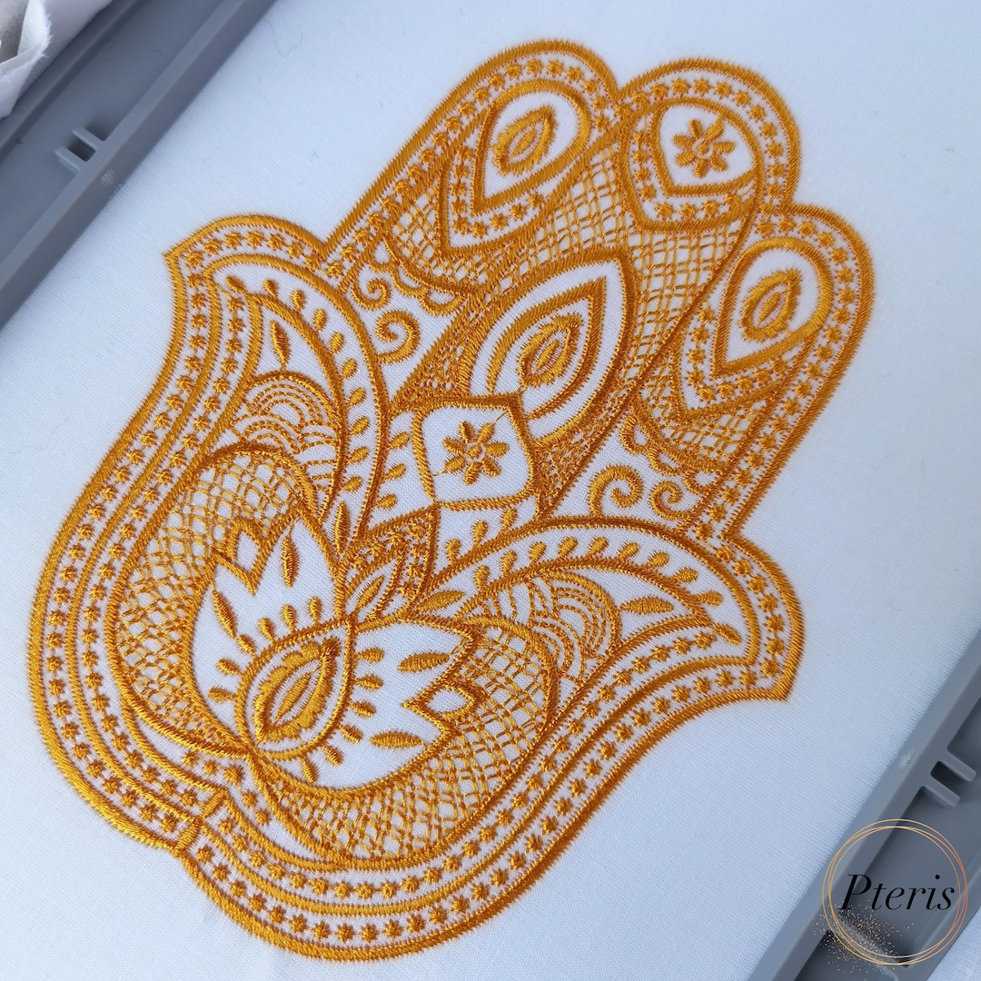 ハムサの手 ファティマの機械刺繍デザイン - 4 サイズ、スピリチュアルな刺繍、保護のシンボル - Etsy 日本, image size:1080x1080