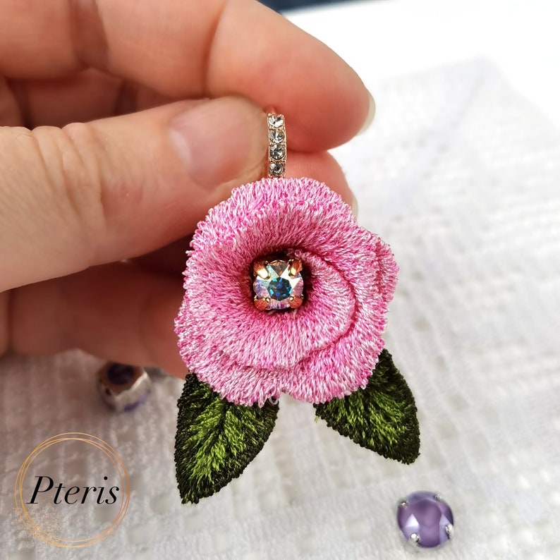 3D FSL Rose Earrings Machine Embroidery Design, Lace Flower Jewelry ...