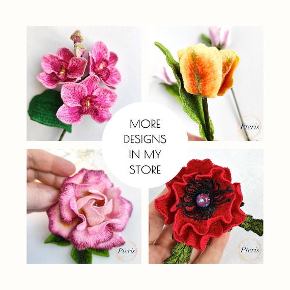 オリジナル　縫い付けタイプ　flowers 3D Felt Flower Corsages with Jo Avery – auribuzz