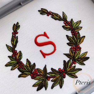 Laurel Wreath Monogram Frame Machine Embroidery Design - 4 Sizes | Elegant and Versatile Embroidery Pattern