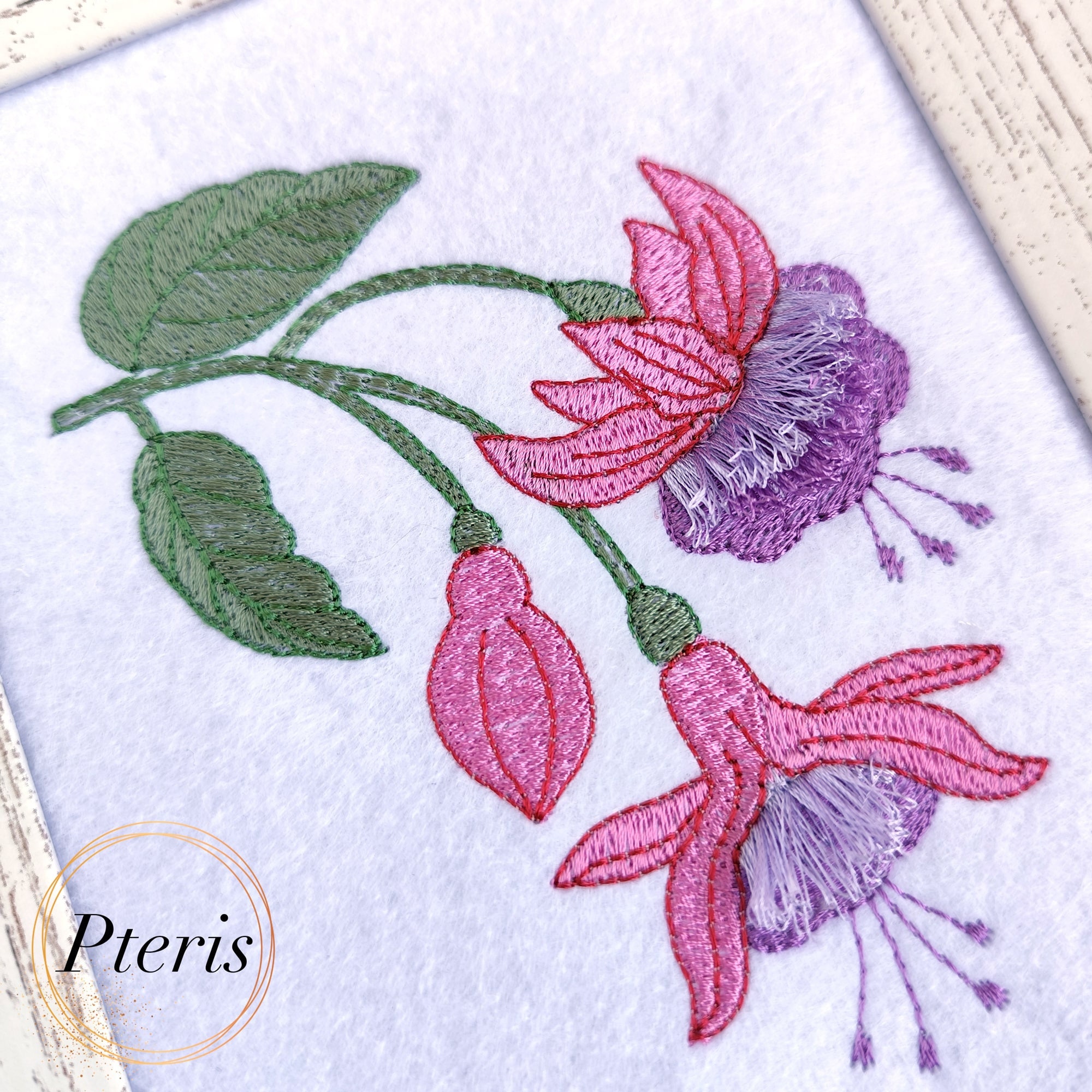Fuchsia Chenille Machine Embroidery Design File - Fluffy Fringed - 3 Sizes - Hoop 4x4, 5x7