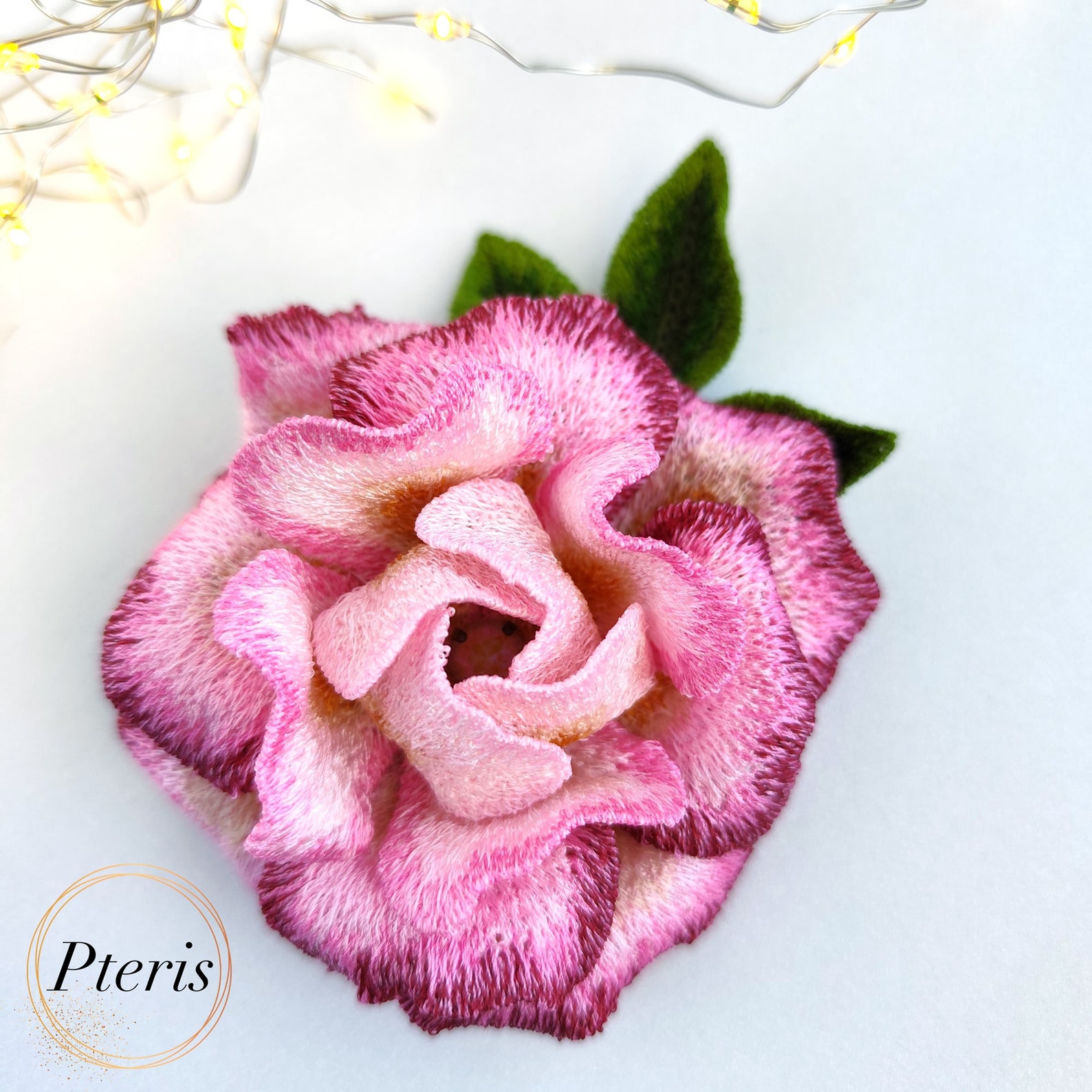 3D Rose Embroidery Design: FSL Flower Motif, 4x4 Hoop (digital Download ...