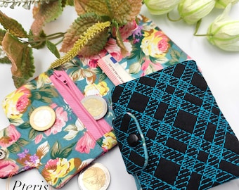 Quilted Wallet Embroidery Design: Zippered Pocket, Card Slots In The Hoop (6x10 Hoop)