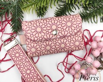 ITH Quilted Card Holder with Key Fob Wristlet Embroidery Design In The Hoop