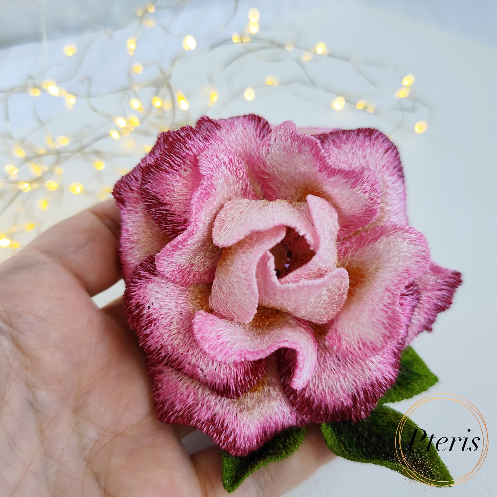 3D Rose Embroidery Design: FSL Flower Motif, 4x4 Hoop (digital Download ...