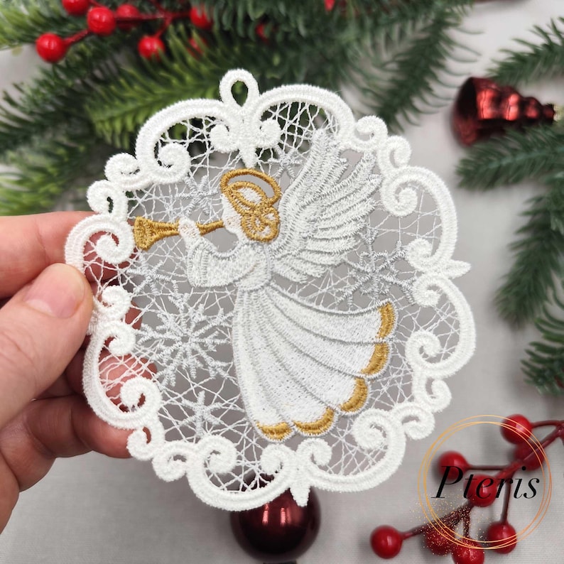 FSL Angel Machine Embroidery Design, Free Standing Lace Christmas ...