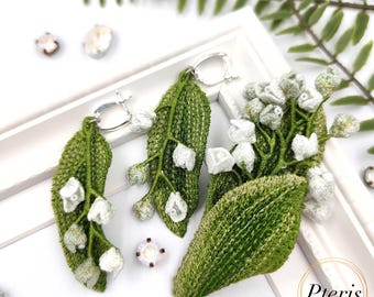 3D Lily of the Valley Embroidery Design: FSL Flower Jewelry (4x4 Hoop)