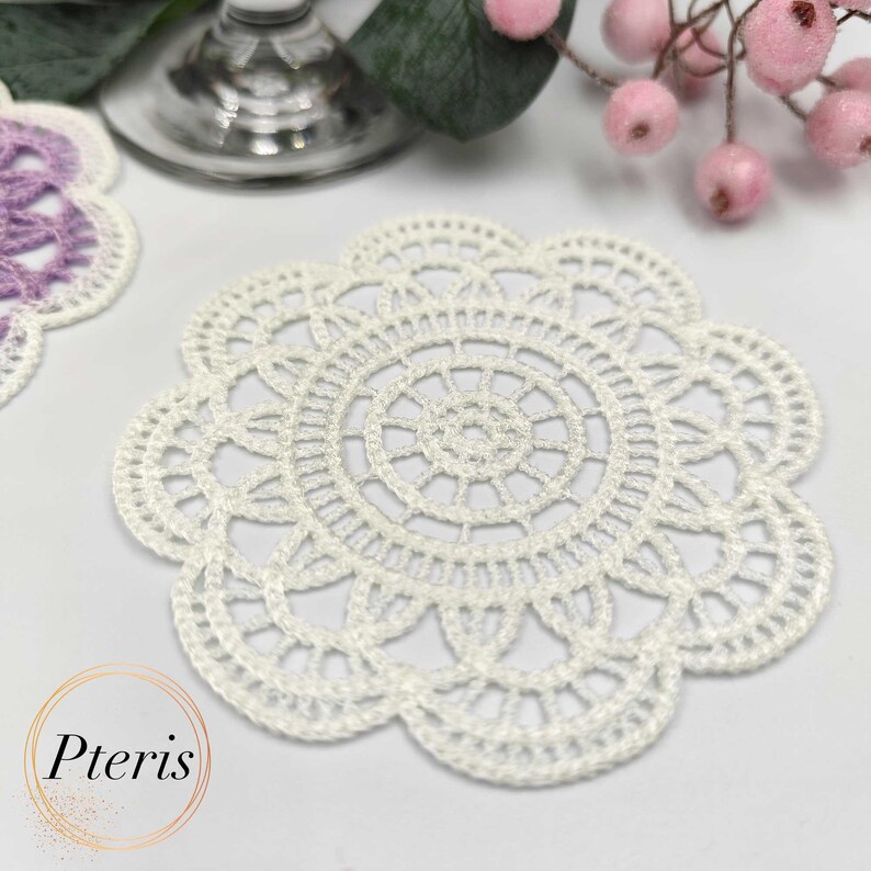 Round Crochet Style Coaster Machine Embroidery Design for 4x4 Hoops ...