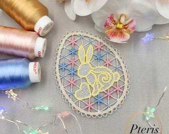 FSL Easter Bunny Egg Ornament Embroidery Design (4 Sizes)