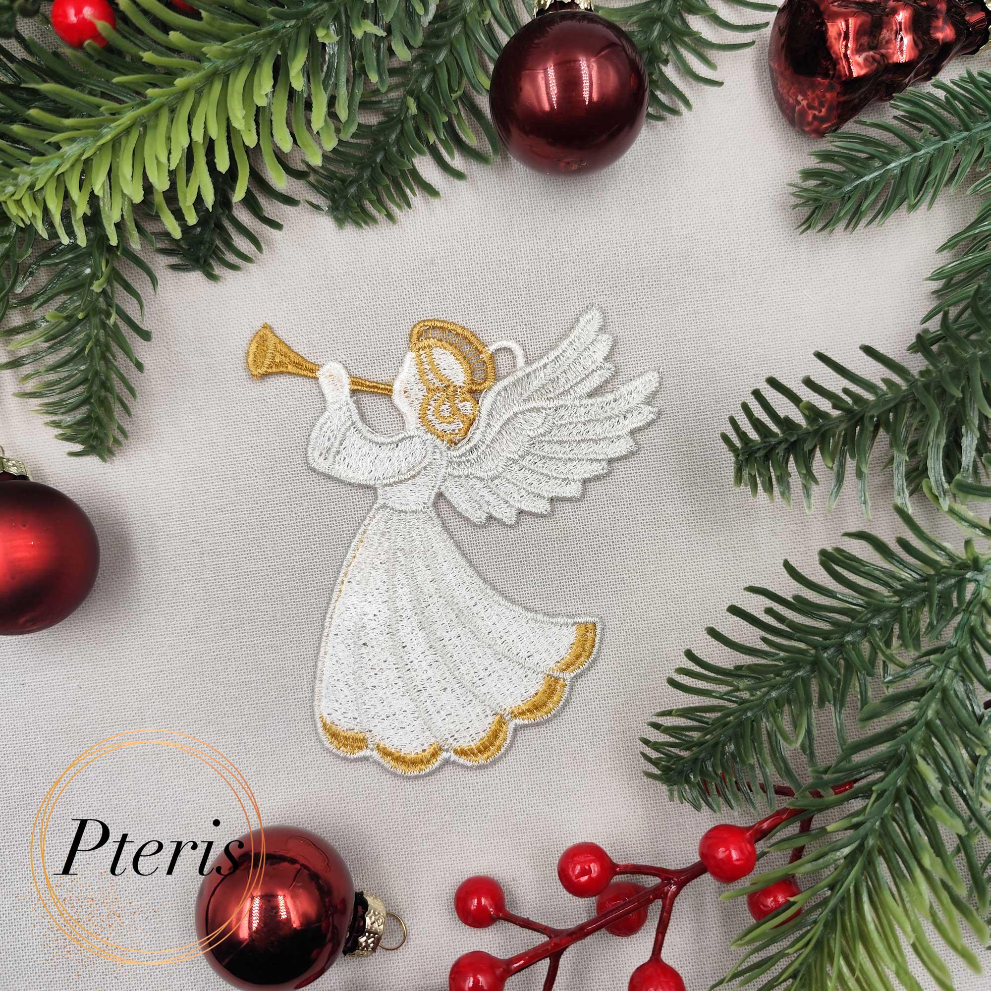 FSL Angel Machine Embroidery Design Christmas Window Tree Decoration 3 ...