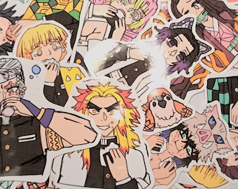 Demon Anime Stickers , Vinyl, Waterproof, 3-4"