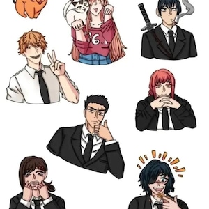 Chainsaw anime stickers ( glossy, waterproof, anime)