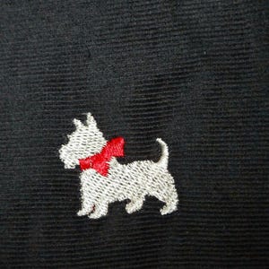Black Scottish Terrier Scottie Dog Fine Wale Corduroy Sewing Craft Fabric 1 Yard