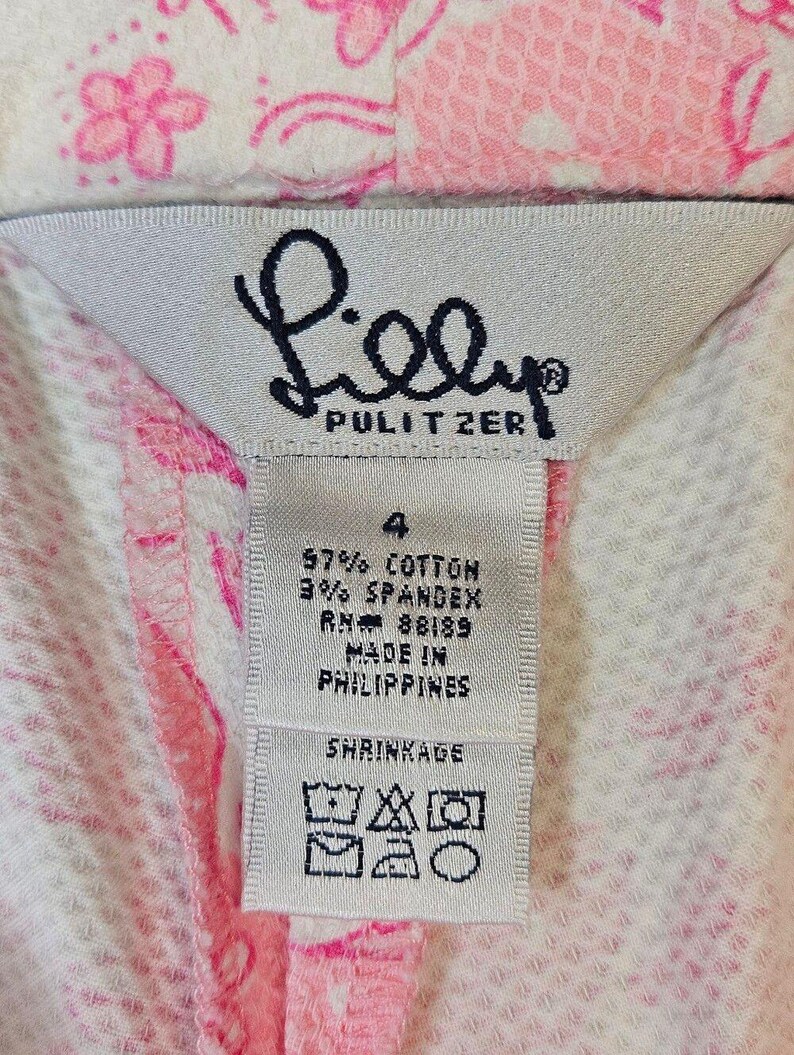 Lilly Pulitzer Rare Run for the Roses Rhino bloemen roze witte piqué enkelbroek afbeelding 5