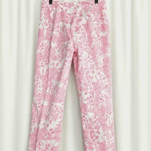 Lilly Pulitzer Rare Run for the Roses Rhino bloemen roze witte piqué enkelbroek afbeelding 2