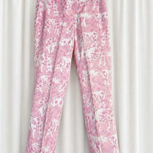 Lilly Pulitzer Rare Run for the Roses Rhino bloemen roze witte piqué enkelbroek afbeelding 1