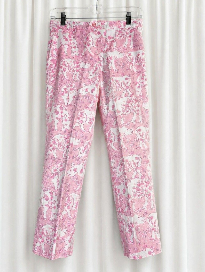 Lilly Pulitzer Rare Run for the Roses Rhino bloemen roze witte piqué enkelbroek afbeelding 1