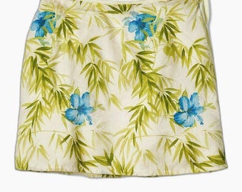 Tommy Bahama18 Golf Gebroken Wit Tropisch Blauw Groen Hibiscus Zijdemix Skort