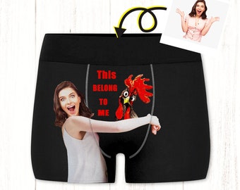 Custom Funny Boxer Briefs - Personalized Face Photo Underwear - Custom Heart Boxer Briefs - Custom Men Briefs - Christmas Gift - B008