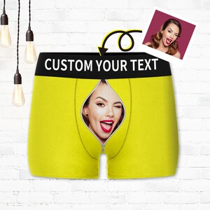 Personalized Boxer Briefs With Picture, Custom Photo Boxer With Text, Custom Underwear For Boyfriend, Face Boxer Briefs For Men B032 image 6