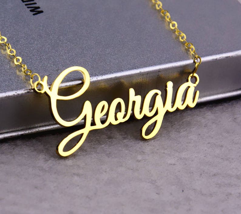 Gold Name Necklace,Nameplate Necklace,Custom Necklace,Personalized Name Necklace,Any Font Necklace,Personalized Jewelry,Name Pendant N182