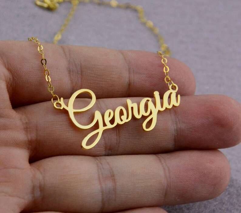 Gold Name Necklace,Nameplate Necklace,Custom Necklace,Personalized Name Necklace,Any Font Necklace,Personalized Jewelry,Name Pendant N182