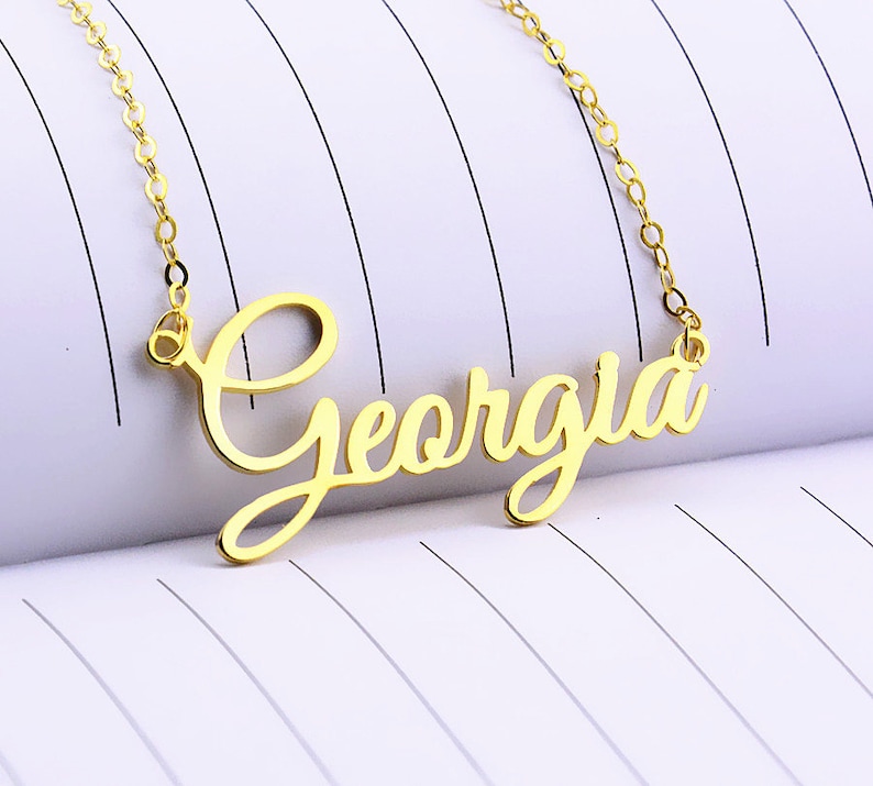 Gold Name Necklace,Nameplate Necklace,Custom Necklace,Personalized Name Necklace,Any Font Necklace,Personalized Jewelry,Name Pendant N182