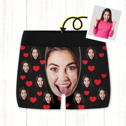 Personalized Face Boxer Briefs Valentines Day Gift Underwear Etsy