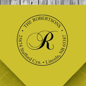 Custom Return Address Stamp, Self Inking Address Stamp, Monogram Rubber Stamp, Personalized Stamp