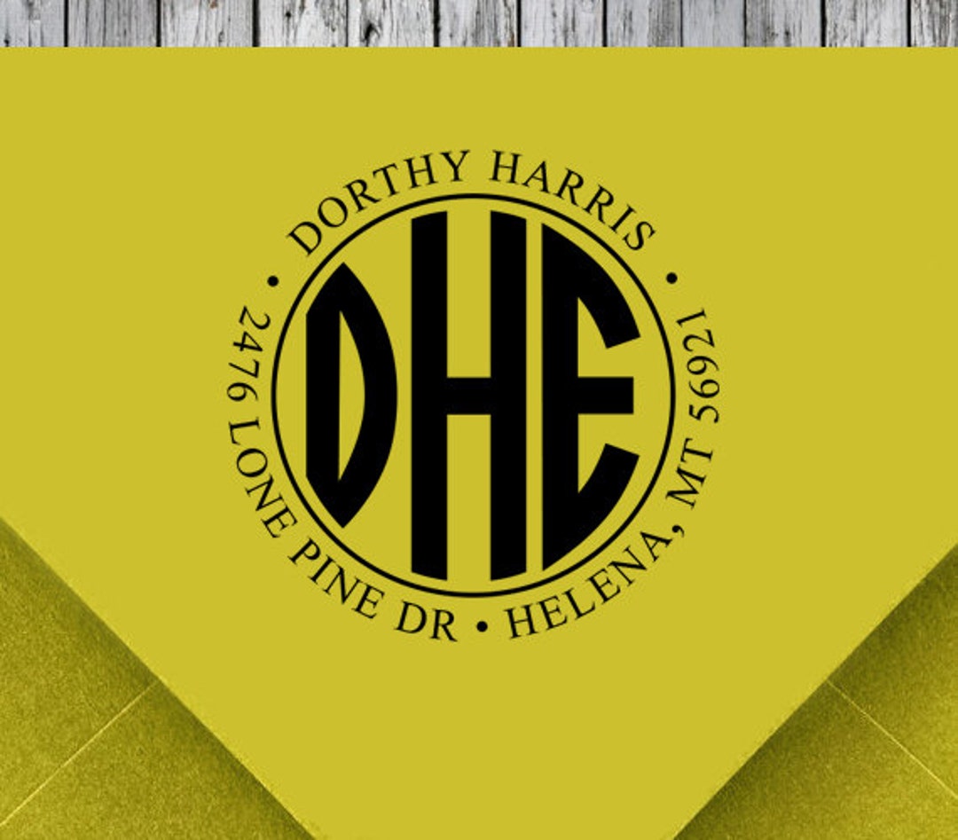 Self Inking Address Stamp Monogram Stamp Return Address Etsy