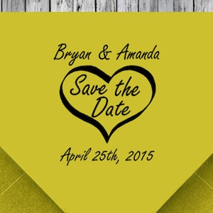 Save the Date Stamp, Self inking Stamp, Personalized Stamp, Heart Stamp, Wedding Stamp