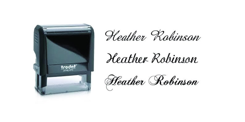 Custom Name Stamp, Signature Stamp, Self Inking Name Stamp, Calligraphy Stamp, Cursive Name Stamp image 1