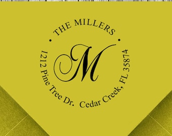 Custom Family Name Monogram Self-Inking Address Stamp