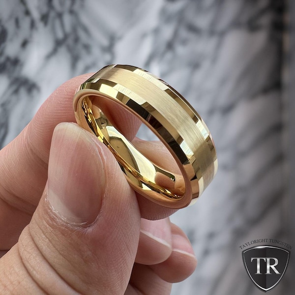 18 kt guld vigselringar för män, vigselringar för män, herrringar, vigselringar för män, 6 mm herrvigselring, guldringar för män, bekväm passform!