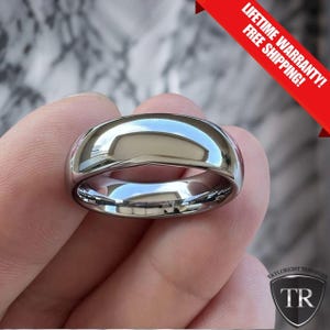 6mm Tungsten Wedding Band: Platinum Look; wedding ring for him, Mens Tungsten Wedding Band, Mens Wedding Band, Tungsten Ring for Men