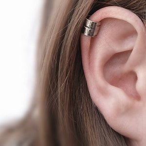 Leaf Print Sterling Silver Ear Cuff, Sized for Your Upper Helix. Perfect for Non-Pierced Ears image 9